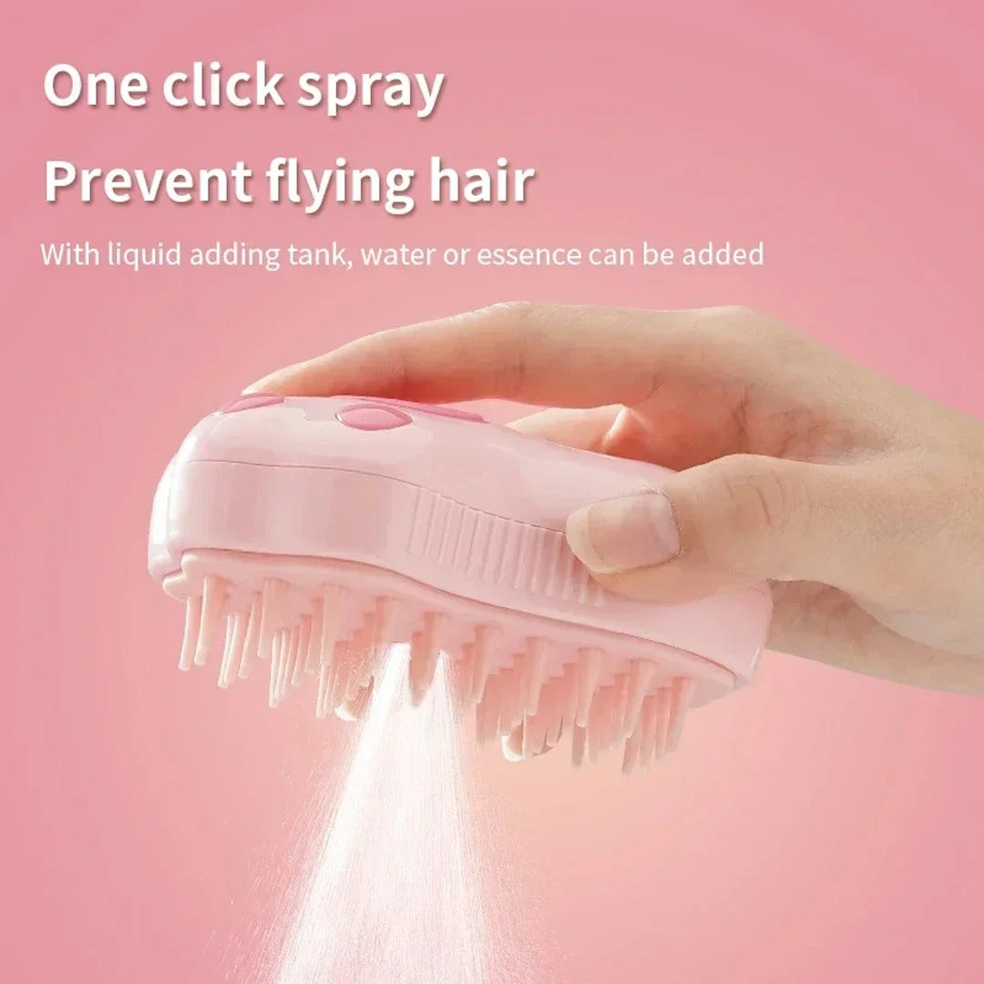 3-in-1 Pet Grooming Brush: Steam, Massage & Hair Removal