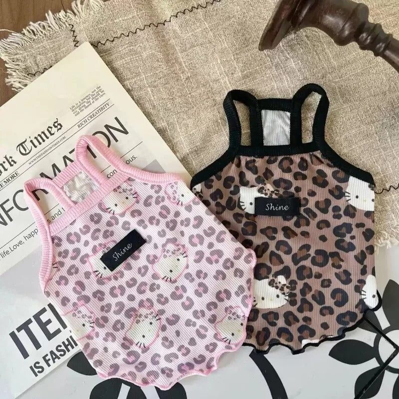 Summer Pet Clothes Leopard Ice Silk for Cats Dogs