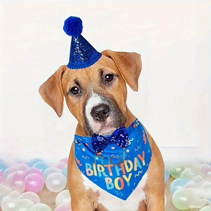 Dog Birthday Party Triangle Bib Scarf - Happy Birthday Pet Gear