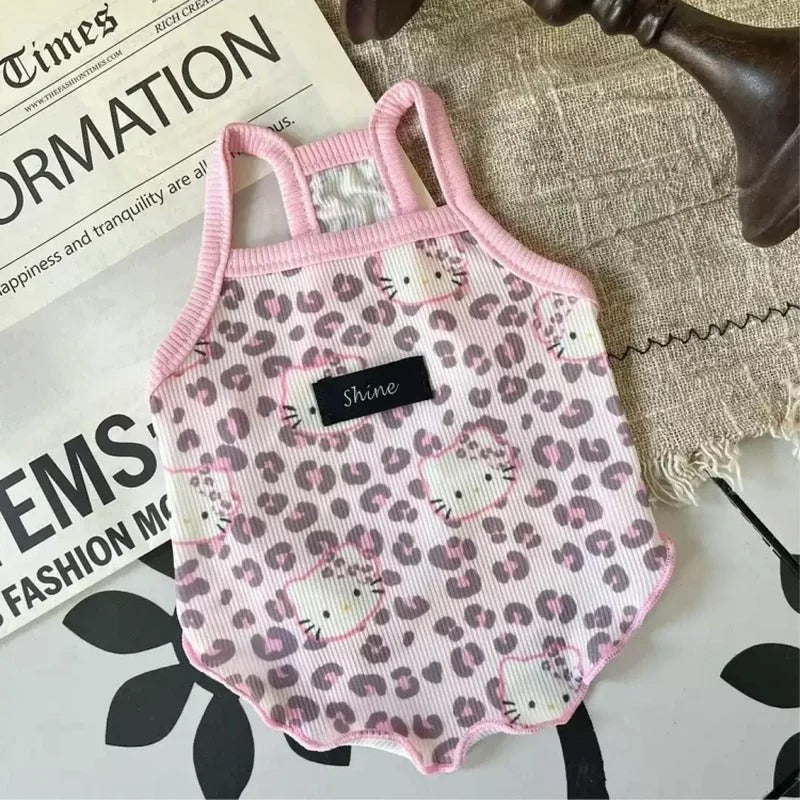Summer Pet Clothes Leopard Ice Silk for Cats Dogs