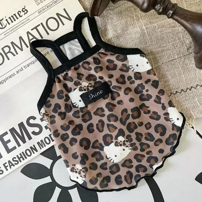 Summer Pet Clothes Leopard Ice Silk for Cats Dogs