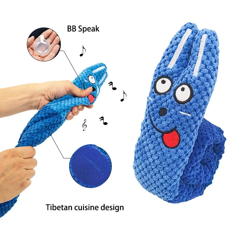 Durable Squeaky Dog Puzzle Toy – Plush Snail Feeder Toy
