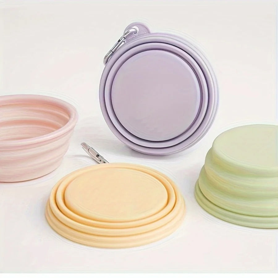 Portable Silicone Pet Bowl – Folding Travel Feeder Tray