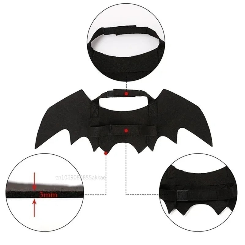 Halloween Bat Wings for Pets – Adjustable Felt Costume for Cats & Dogs