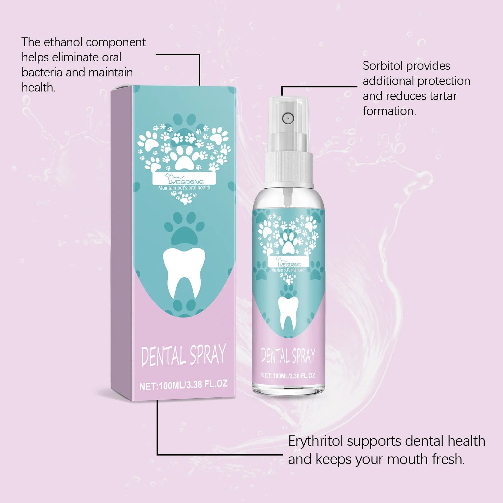 Pet Oral Care Spray – Fresh Breath with Easy-to-Use Fine Mist