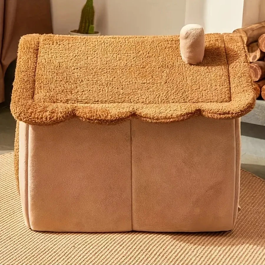 Foldable Cat Dog Bed House – Washable Pet Cave Sofa