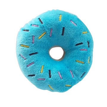 Soft Plush Donut Dog Toy with Squeaker – Cute & Chewy Fun
