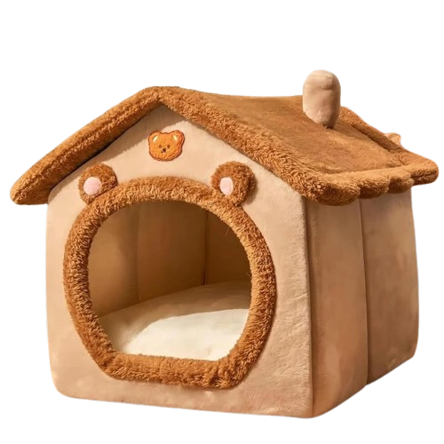 Foldable Cat Dog Bed House – Washable Pet Cave Sofa