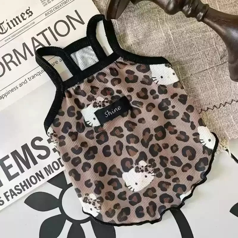 Summer Pet Clothes Leopard Ice Silk for Cats Dogs