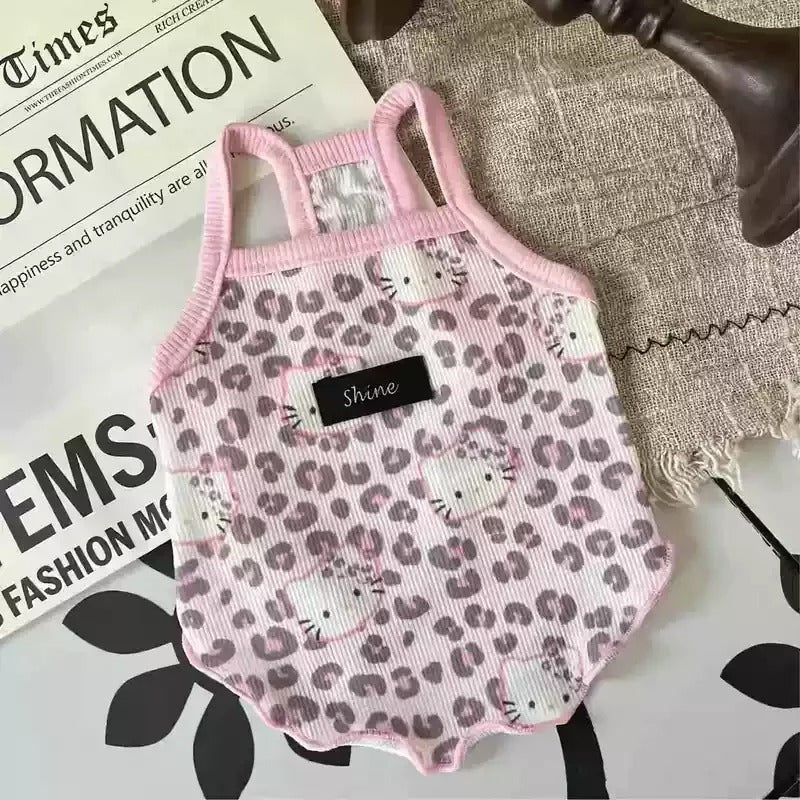 Summer Pet Clothes Leopard Ice Silk for Cats Dogs