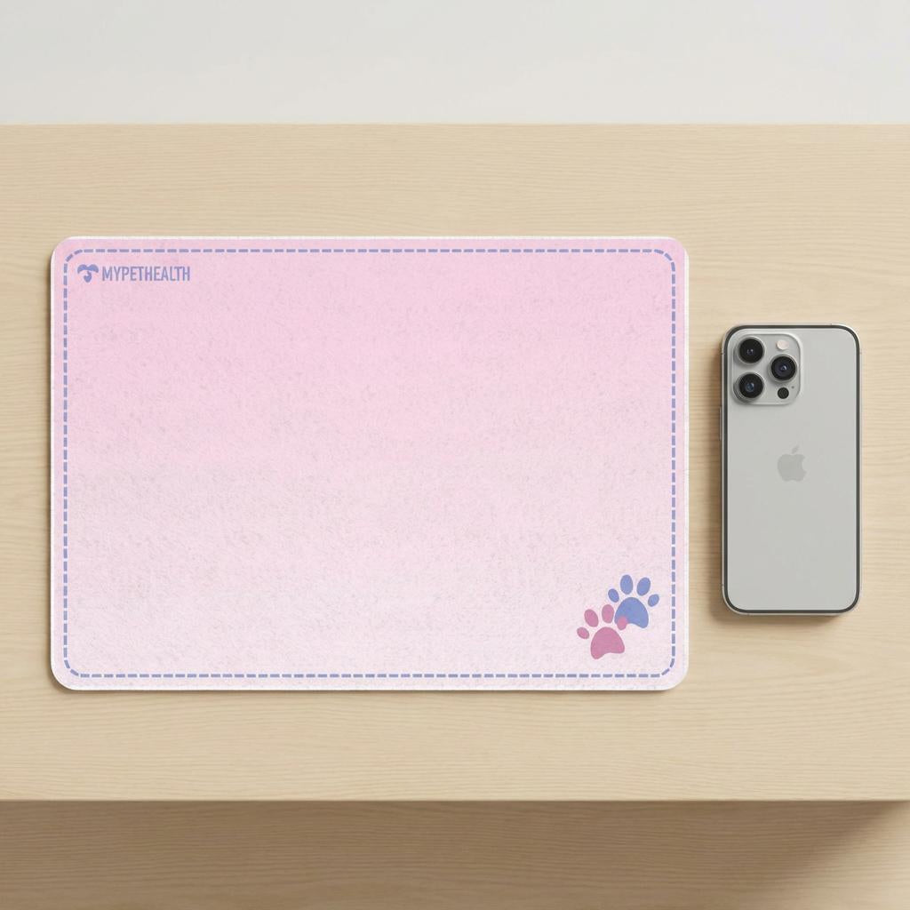 Basic MyPetHealth Litter Mat 1 - Pink Non-Slip, 12x18, Ideal for Dog & Cat Bowls