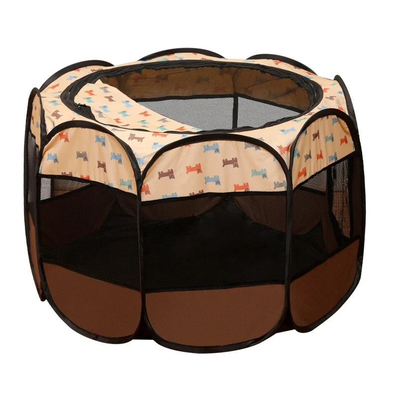 Folding Pet Playpen – Portable Outdoor Shelter with Durable Oxford Fabric