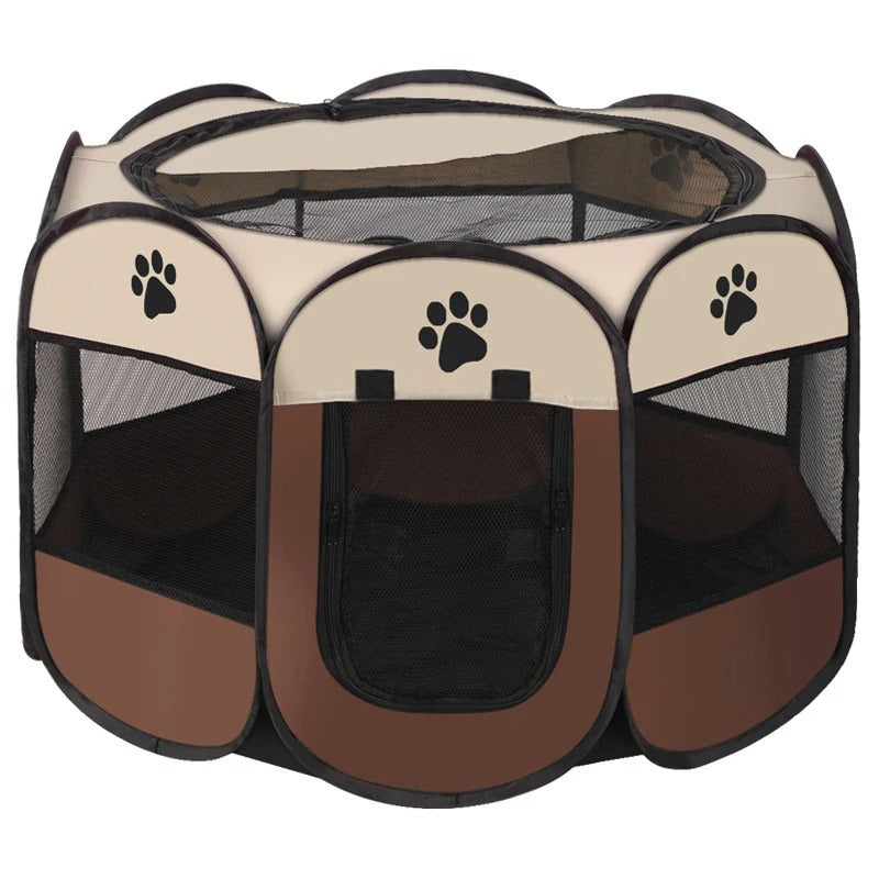 Folding Pet Playpen – Portable Outdoor Shelter with Durable Oxford Fabric